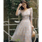 Vestido Tutú de Malla Floral Francés para Niña