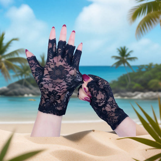 Guantes de Encaje sin Dedos con Protección Solar para Mujer Verano - Image 4