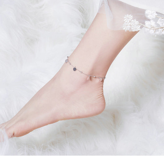 Pulsera de Tobillo Plata 925 Chapada en Oro Blanco - Image 15