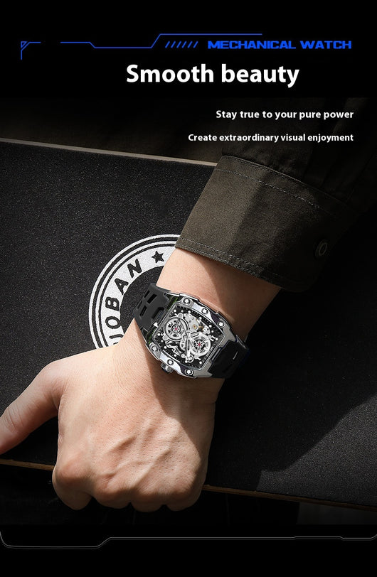 Reloj Deportivo Mecánico Resistente al Agua Diseño Cilíndrico para Hombre - Image 12