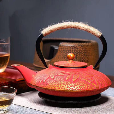 Tetera de Hierro Fundido Peonía - Juego de Té Tradicional - Image 14