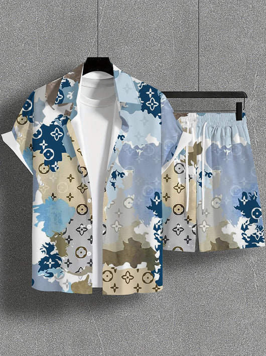 Camisa Casual de Manga Corta con Estampado Salvaje para Hombre - Image 23