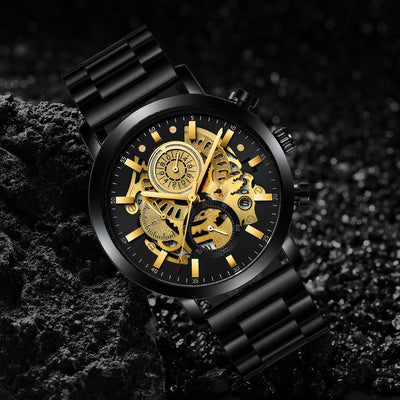 Reloj Multifuncional para Hombre con Diseño Calado y Calendario - Image 2