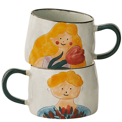 Taza de Cerámica Pintada a Mano con Pareja Tomando Agua - Regalo Romántico - Image 11