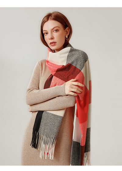 Bufanda Chal de Cashmere con Borlas - Abrigo Escocés Largo para Invierno - Image 18