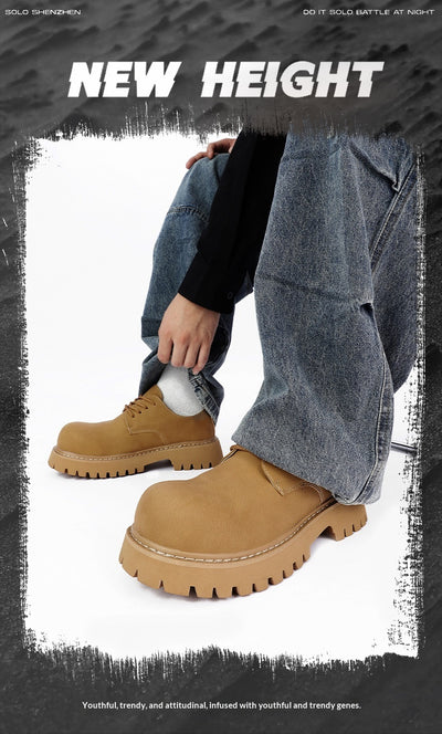 Zapatos de Vestir de Cuero Estilo Británico con Suela Gruesa Elevadora - Image 12