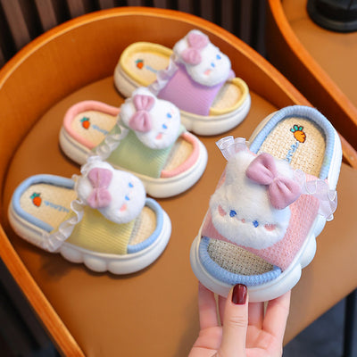 Pantuflas de Bebé en Lino y Algodón Transpirable