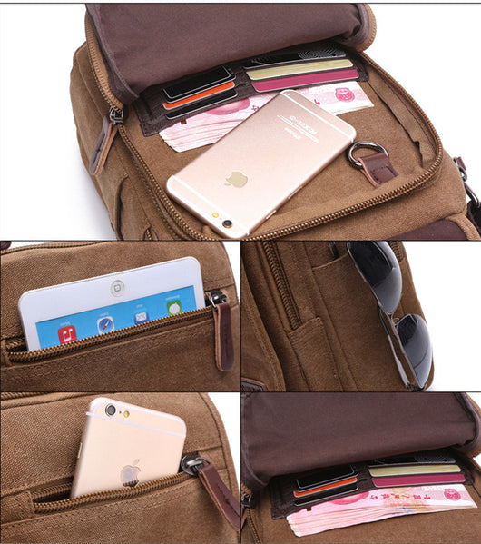 Bolsa Mensajera de Lona para Hombre con Múltiples Compartimentos - Image 10