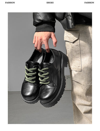 Zapatos Casuales de Cuero con Plataforma Elevadora para Hombre Big Head Derby - Image 20