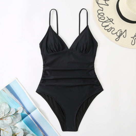 Traje de Baño Enterizo Amarillo Clásico con Halter Ajustable - Image 9
