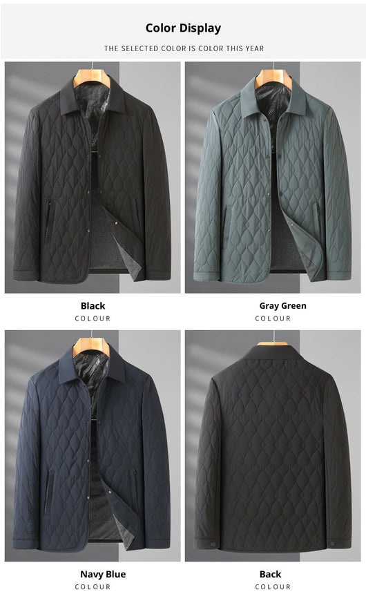 Chaqueta Acolchada de Negocios con Diseño Geométrico para Hombre - Image 30