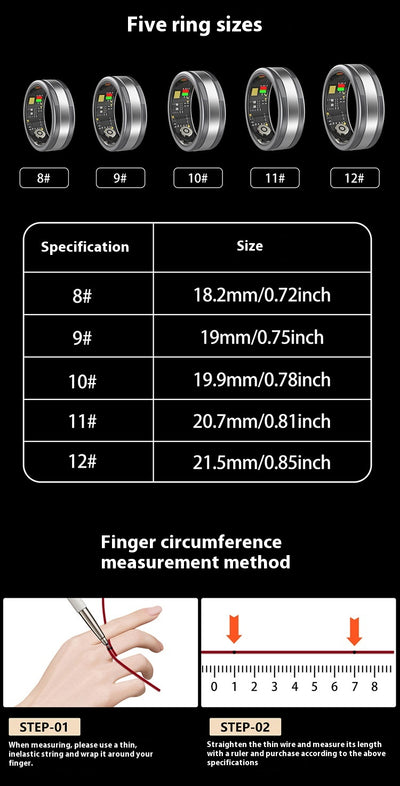 Anillo Inteligente con Monitor de Frecuencia Cardíaca, Oxígeno y Sueño - Image 20