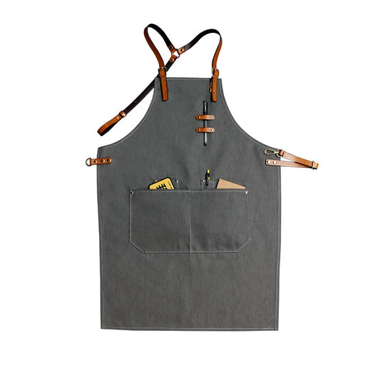 Delantal de Mezclilla con Correa de Cuero para Barista y Barbero - Image 6