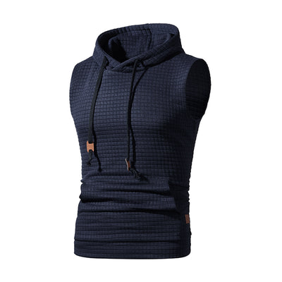 Sudadera sin Mangas Jacquard Tejida de Color Sólido para Hombre - Image 28