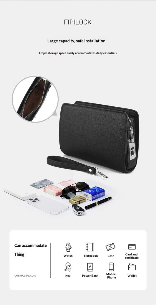 Billetera Inteligente de Cuero Sintético con Huella Dactilar para Hombre - Image 12