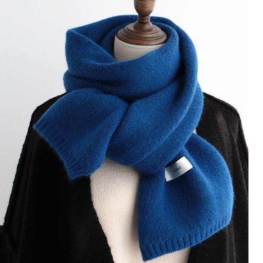 Bufanda Cálida de Color Liso para Mujer - Otoño e Invierno