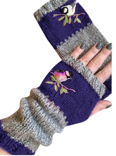 Guantes Cálidos para Mujer con Costuras y Bordados Elegantes - Image 8
