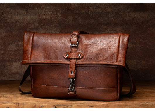 Bolso de Hombro Vintage en Cuero Curtido Vegetal Pulido - Image 16