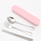 Set de Cubiertos Portátil de Acero Inoxidable con Estuche - 3 Piezas para Viajeros