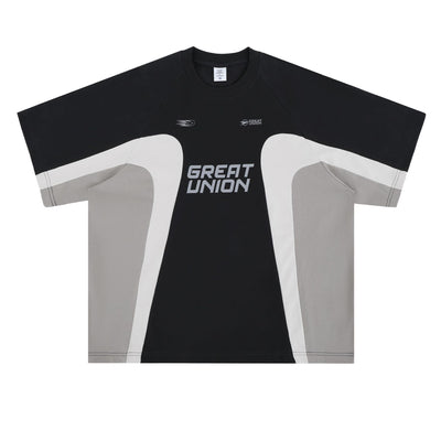 Camiseta de Cuello Redondo Estilo Retro Racing Club con Parches para Hombre - Image 5