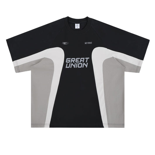 Camiseta de Cuello Redondo Estilo Retro Racing Club con Parches para Hombre - Image 5