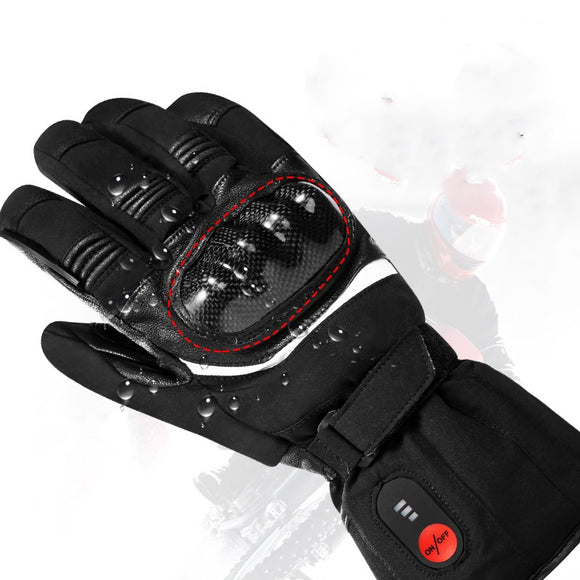 Guantes de Motociclista Térmicos de Cuero Premium con Calefacción Eléctrica