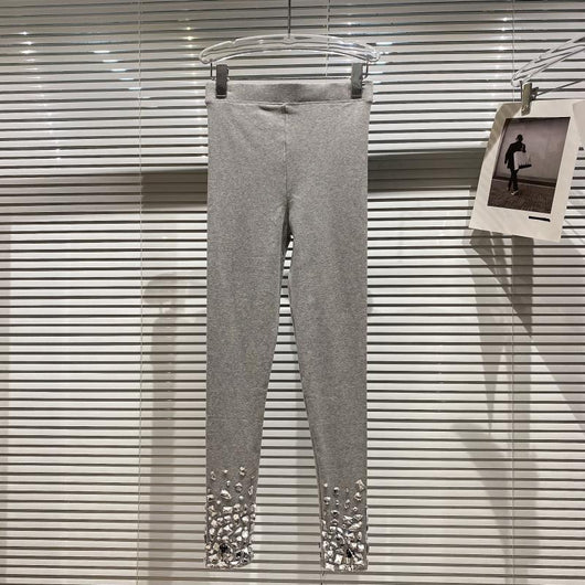Leggings Deportivos Ajustados con Strass Brillante y Cintura Elástica - Image 2