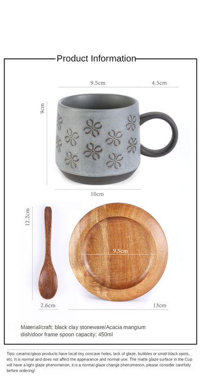 Taza de Cerámica Retro con Asa Colgante y Capacidad Extra Grande + Cuchara - Image 10