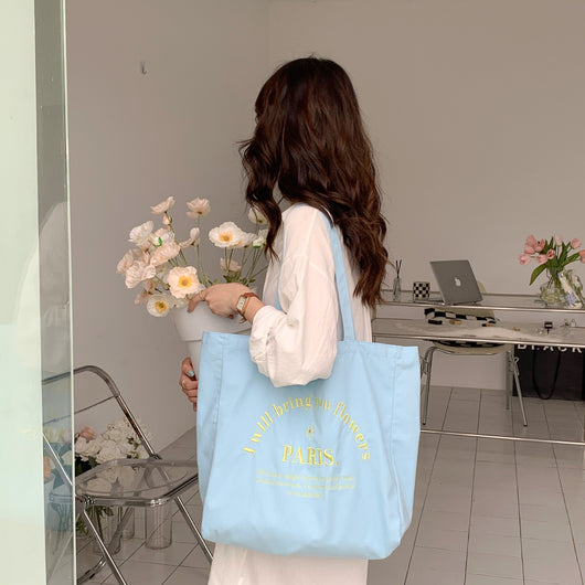 Bolso de Hombro con Bordado de Letras - Image 7
