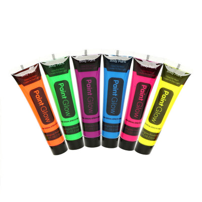 Set de 24 Iluminadores Corporales Fluorescentes Profesionales - Pintura Acrílica Luminosa para Maquillaje y Arte - Image 8