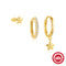 Simple Ins Estilo S925 Loving Heart In Sterling Plateado Dripping Turquoise 6 Dorado 3 Sets 925 Plateado