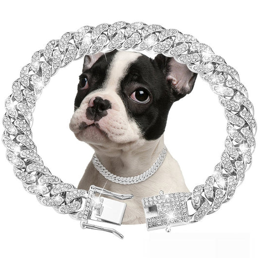 Collar Cadena Cubana de Diamantes para Perros y Gatos - Pequeño, Mediano y Grande - Image 3