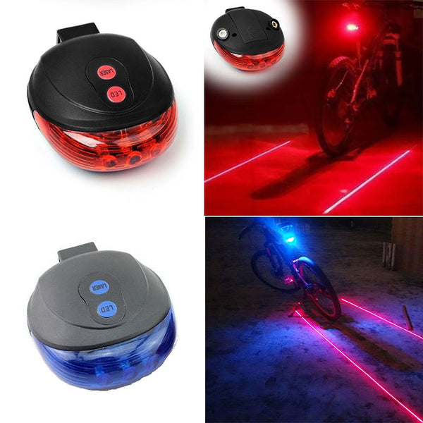 Luz Trasera para Bicicleta 5LED con Láser de Seguridad