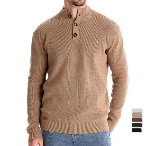 Suéter Business Cuello Alto Hombre - Tejido Premium Liso Casual