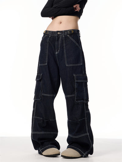 Pantalones Cargo Rectos con Rayas Vintage - Image 5