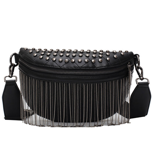 Bolsa de Pecho con Remaches y Borlas en Colores Sólidos - Image 9
