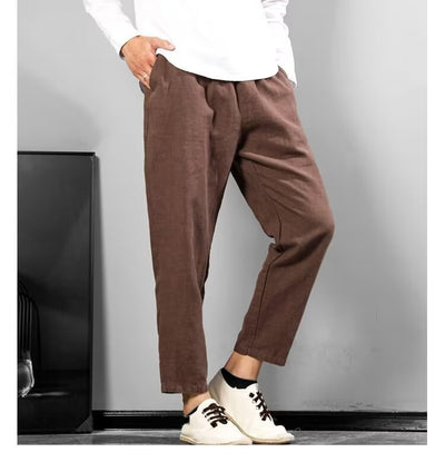 Pantalones Casuales de Lino y Algodón para Hombre - Ajuste Versátil - Image 22