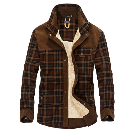 Chaqueta de Invierno para Hombre Acolchada Térmica Algodón Puro a Cuadros - Image 7
