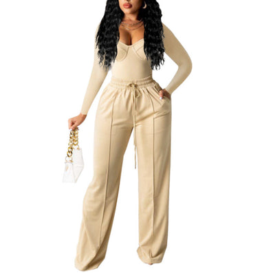 Pantalón Casual con Cordones y Blusa Elegante - Conjunto Coordinado Monocromo - Image 10