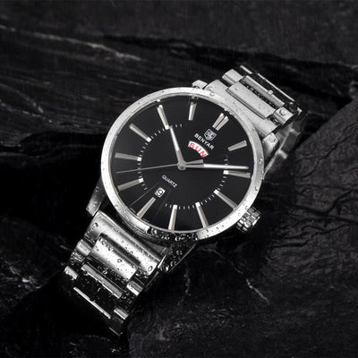 Reloj Deportivo Binya Fashion con Correa de Acero Inoxidable Resistente al Agua
