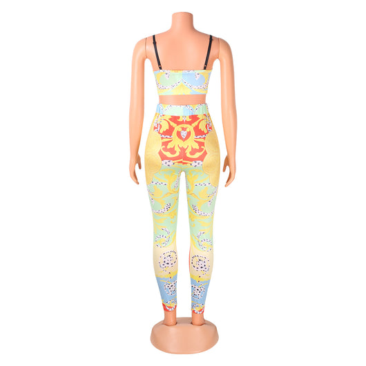 Pantalones Ajustados Estampados Sexy de Dos Piezas - Image 11