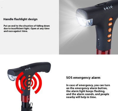 Bastón LED Multifuncional con Alarma y Radio para Adultos Mayores - Image 13
