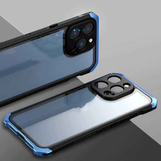 Funda Protectora de Cristal y Metal Transparente