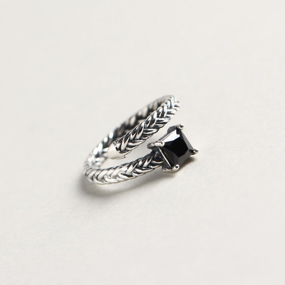 Anillo de Plata Zirconia para Dedo Índice Estilo Coreano