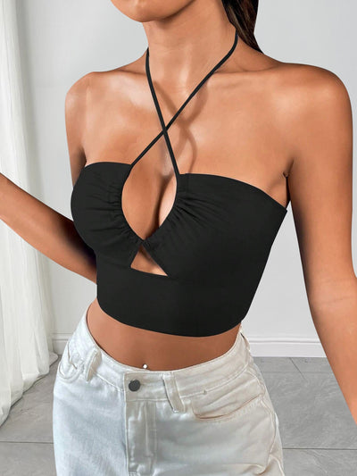 Top Deportivo Crop Ajustado con Tirantes y Cordón - Image 12