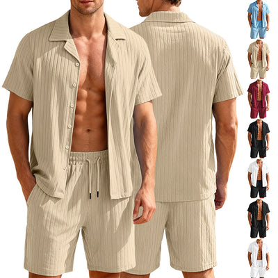 Conjunto Casual de Camisa con Botones y Shorts para Hombre - Image 2
