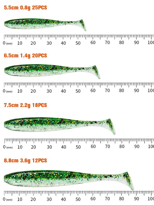 Gusano Artificial T-tail 55 75mm - Anzuelo de Pesca Realista - Image 45