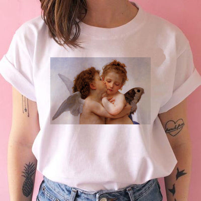 Playera Manga Corta Estampado Ángel Bebé Lindo para Mujer - Image 4