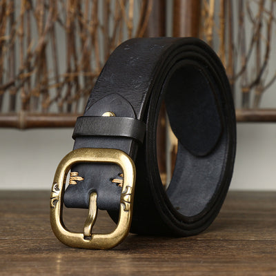 Cinturón de Cuero Estilo Coreano con Patrón Exclusivo para Hombre - Image 12