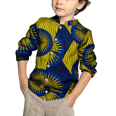 Camisa de Algodón para Niño con Estampado y Patchwork Moderno - Image 14